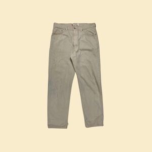 2000s Levis 38x34 550 jeans, vintage tan/beige mens straight leg relaxed jeans